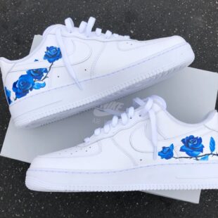 Delicate Blue Rose Design Nike Air Force 1 2