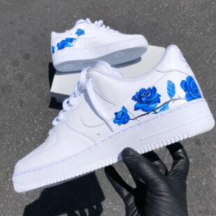 Delicate Blue Rose Design Nike Air Force-1