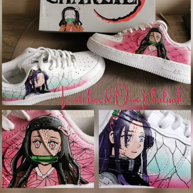 Nezuko x Kanae custom Air Force 1s