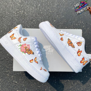 Custom Hand Painted Monarch Butterfly Nike Air Force 1 Low