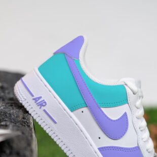 Custom Purple Green Air Force 1 Hand Painted Purple Shoes d