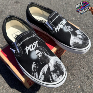 Post Malone Custom Slip On Vans Shoes Live Concert 1