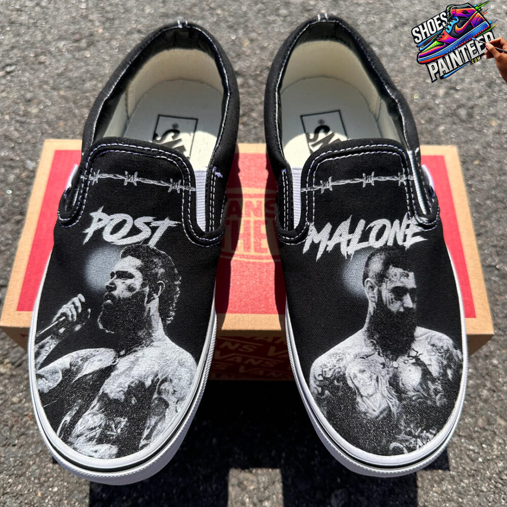 Post Malone Custom Slip On Vans Shoes Live Concert